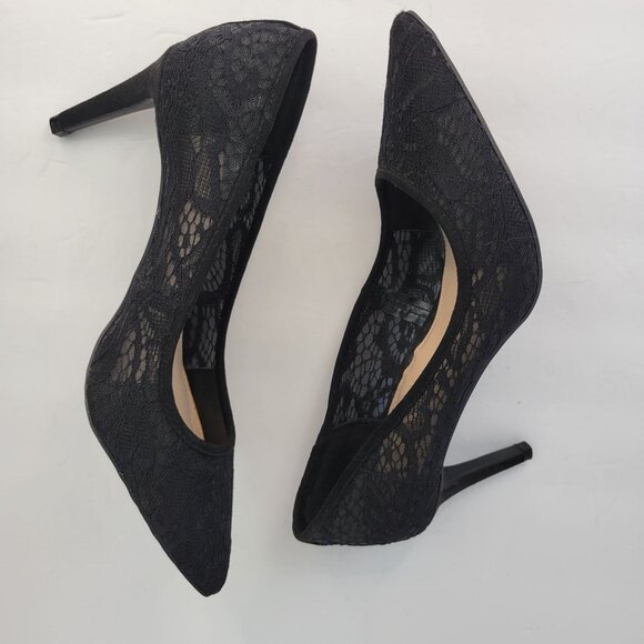 Kelly & Katie Misha Black Lace Pointed-Toe Heels Size 7.5 - Picture 7 of 12